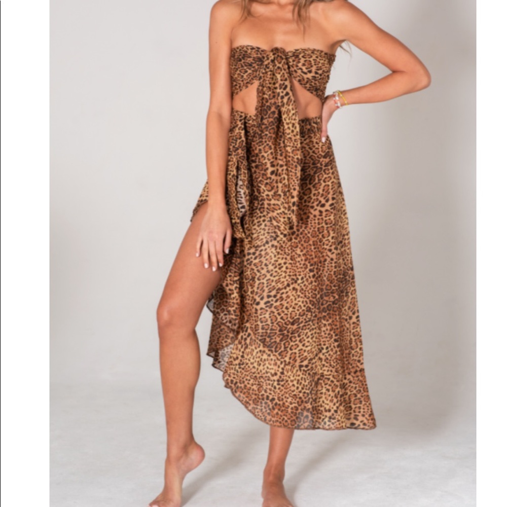 Kai Lani leopard print wrap coverup skirt